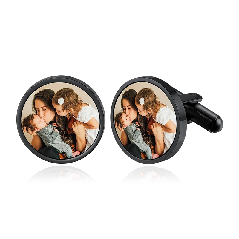 

Custom Cufflinks for Men Personalized Photo Stainless Cuff Links Customized Wedding Memorial Gift for Groom Father of the Bride