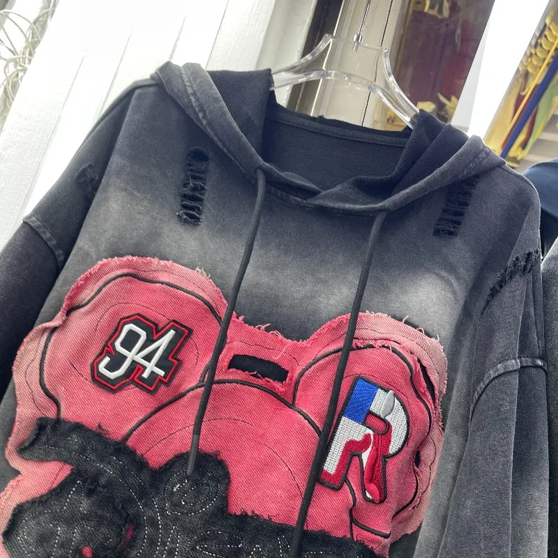 Popular Design American Style Casual Retro Cartoon Pattern Hoodie Jacket For Women's Loose Slimming Versatile Y2k Top Sweatshirt