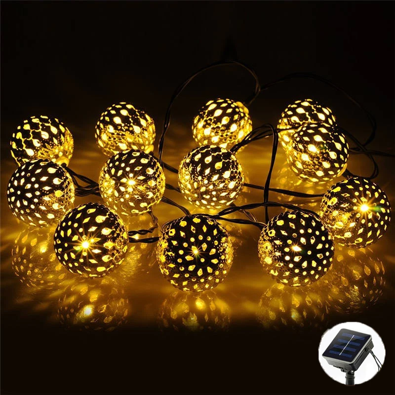 

Solar Lighting 5M/7M/10M Moroccan Ball Led String Fairy Lights Outdoor Solar Garland Garden Home Christmas Decoration Lantern Bu