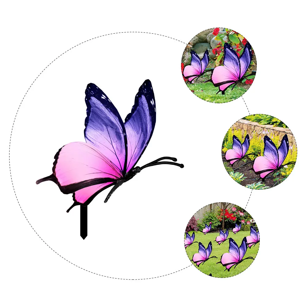 

Decorative Butterfly Card Insert Decoration Yard Stakes Garden Spring Acrylic Gardening Decorations Outdoor