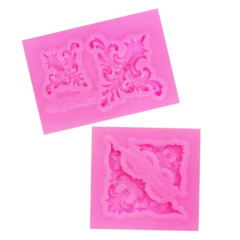 1pc Barock Stil Curlicues Scroll Spitze Fondant Silikon form, Relief Blume Spitze Form filigrane Form 3d geformte Dekoration