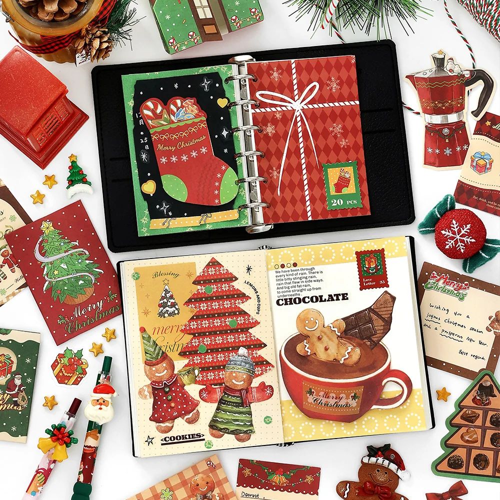 

Card Lover 20 шт. [серия Fresh Market] ПЭТ-материал Пряничный домик Рождественский городок Винтажный стиль Декор для коллажа Скрапбукинг