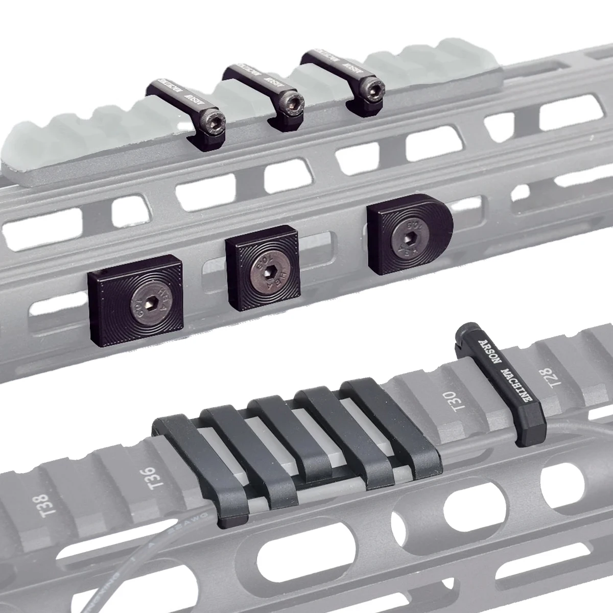 

Airsoft PEQ15 NGAL Wire Guide System Cable Management Rail Cover Picatinny Rail Handguard Wire Guide Tail Fixed Accessories