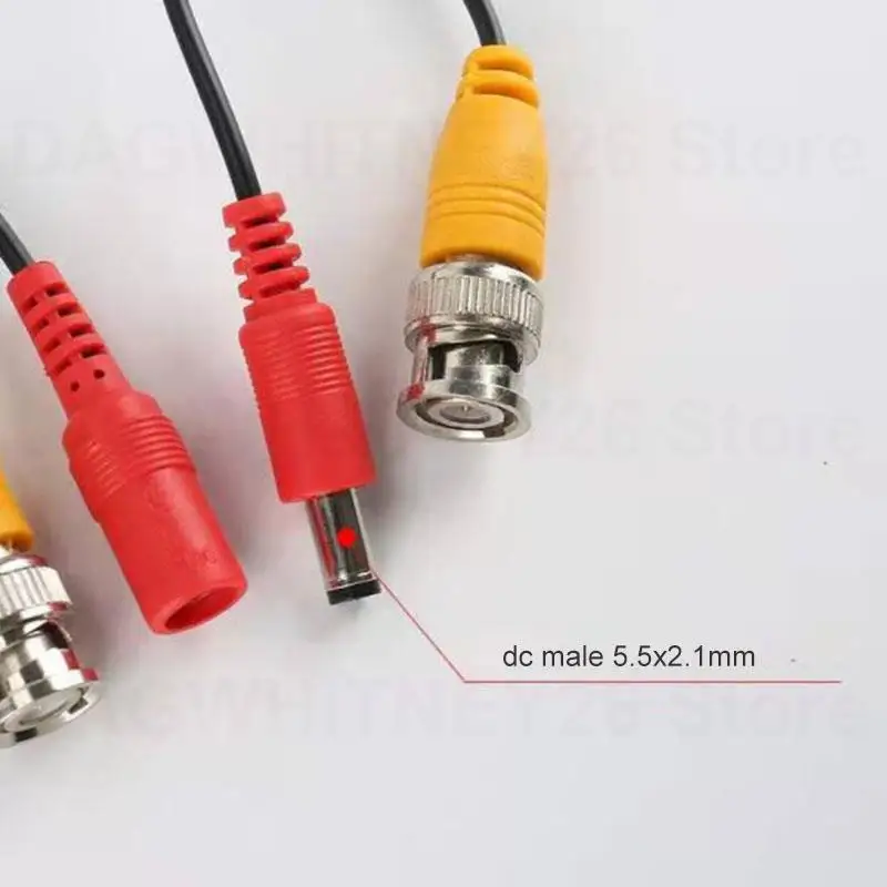 Analog DVR System Cord BNC male to DC female 5.5x2.1mm video Cable cctv AHD Camera extension connector wire