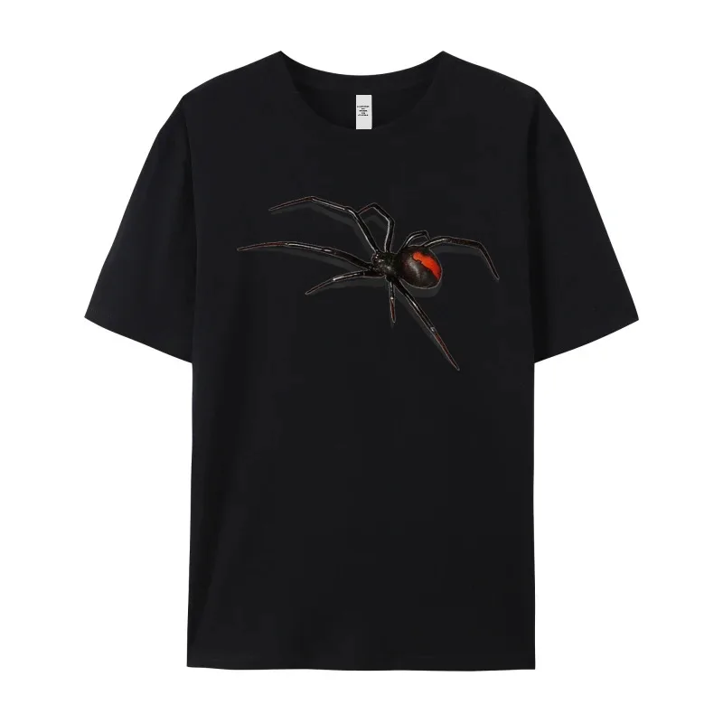 Black Widow Spider Arachnid Scary T Shirts Short Sleeve Funny Men Father Day Tops Tees Print T Shirt O-Neck 100% Cotton Fabric