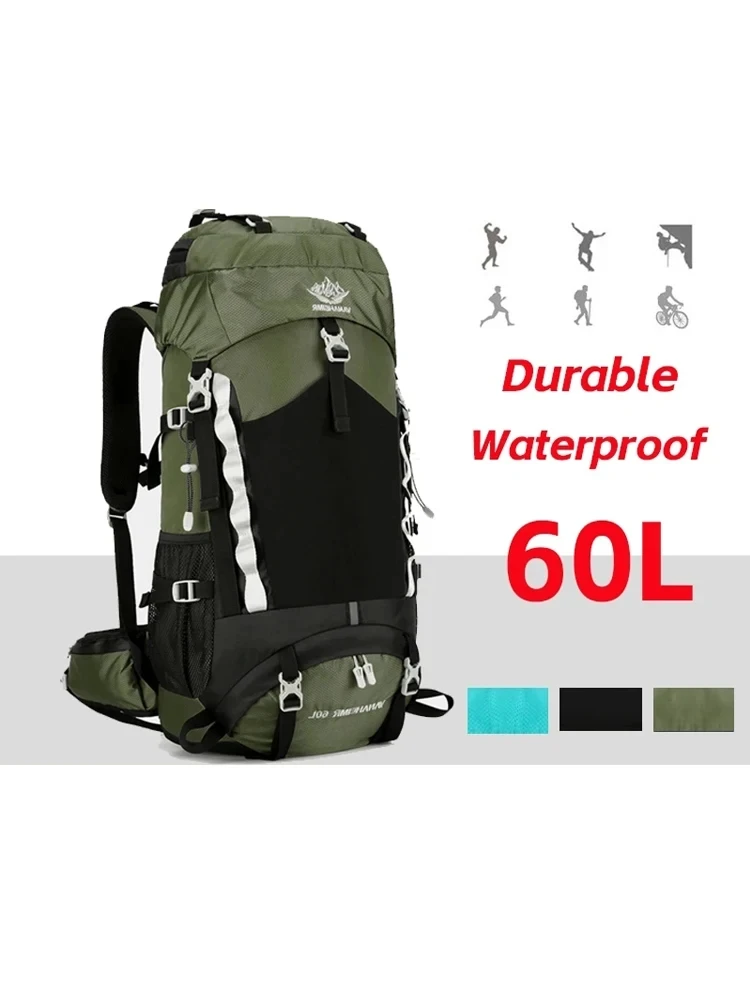 60L Camping Backpack Hiking Waterproof Travel Bags for Men Women Outdoor Trekking Rucksack Climbing Tactical Military Bag