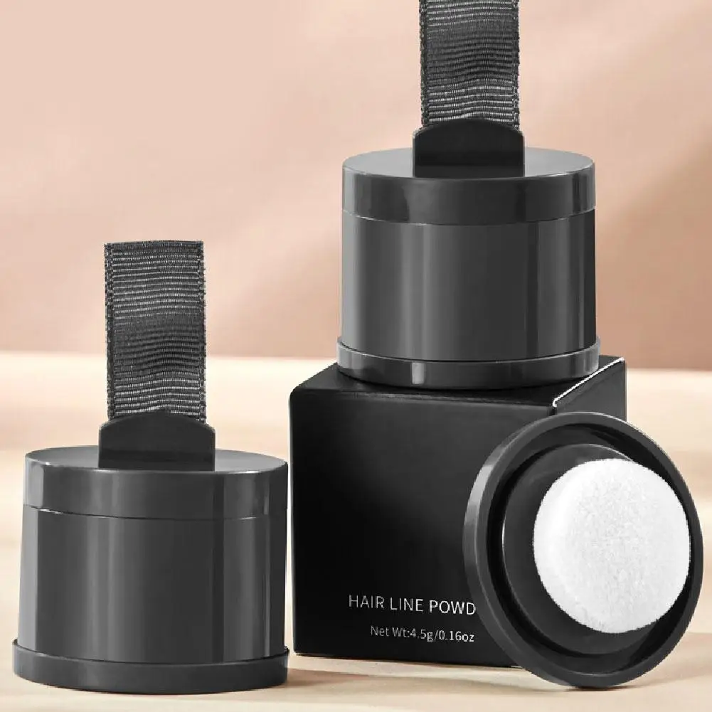ヘアラインパウダー 4.5 グラム黒根カバーアップナチュラルインスタントコンシーラー防水ヘアラインヘアパウダーシャドウカバレッジ Q1N5