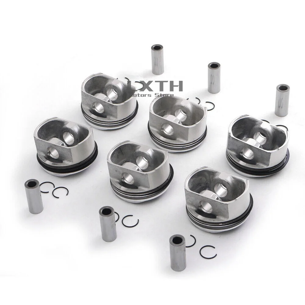 6x Pistons Rings Set STD Φ85.5mm A06E107065BS A06E107066BS A06E198151H For Audi A4 B8 A5 A6 C6 Q5 3.2 FSI CALA CALB