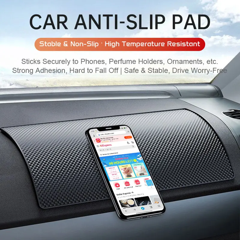 Premium Non-Slip Car Dashboard Mat - Sticky Heat-Resistant PVC Pad for Phone/Sunglasses Car Styling Interior