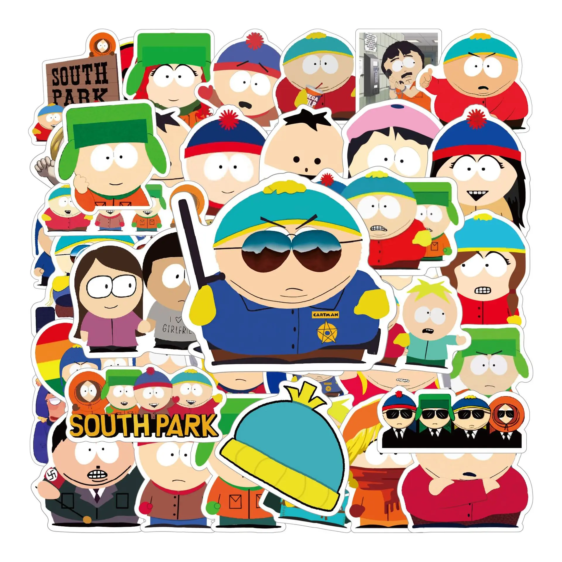 

10/30/50PCS Cartman Cartoon Stickers South Park Animation Sticker Kids Toys Fridge Luggage Laptop Guitar Bike Skateboard Decals