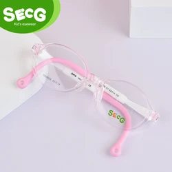 SECG Ultralight Flexible Soft Children Glasses Optical Spectacle Sports Glasses Silicone For Boys And Girls Students Myopia