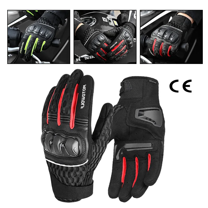 

Motorcycle Gloves Leather CE Approved anti-drop Gloves 오토바이 장갑 Winter&Summer Gloves Motocross Protective Riding Gloves