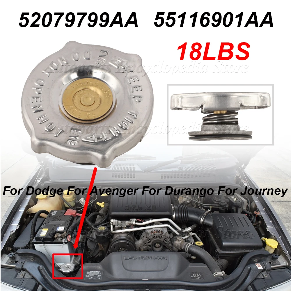 

Для Dodge Avenger, Durango, Journey, Jeep: 4-контактный разъем, автомобильные крепежи 52079799AA, крышка радиатора 18LBS 55116901AA