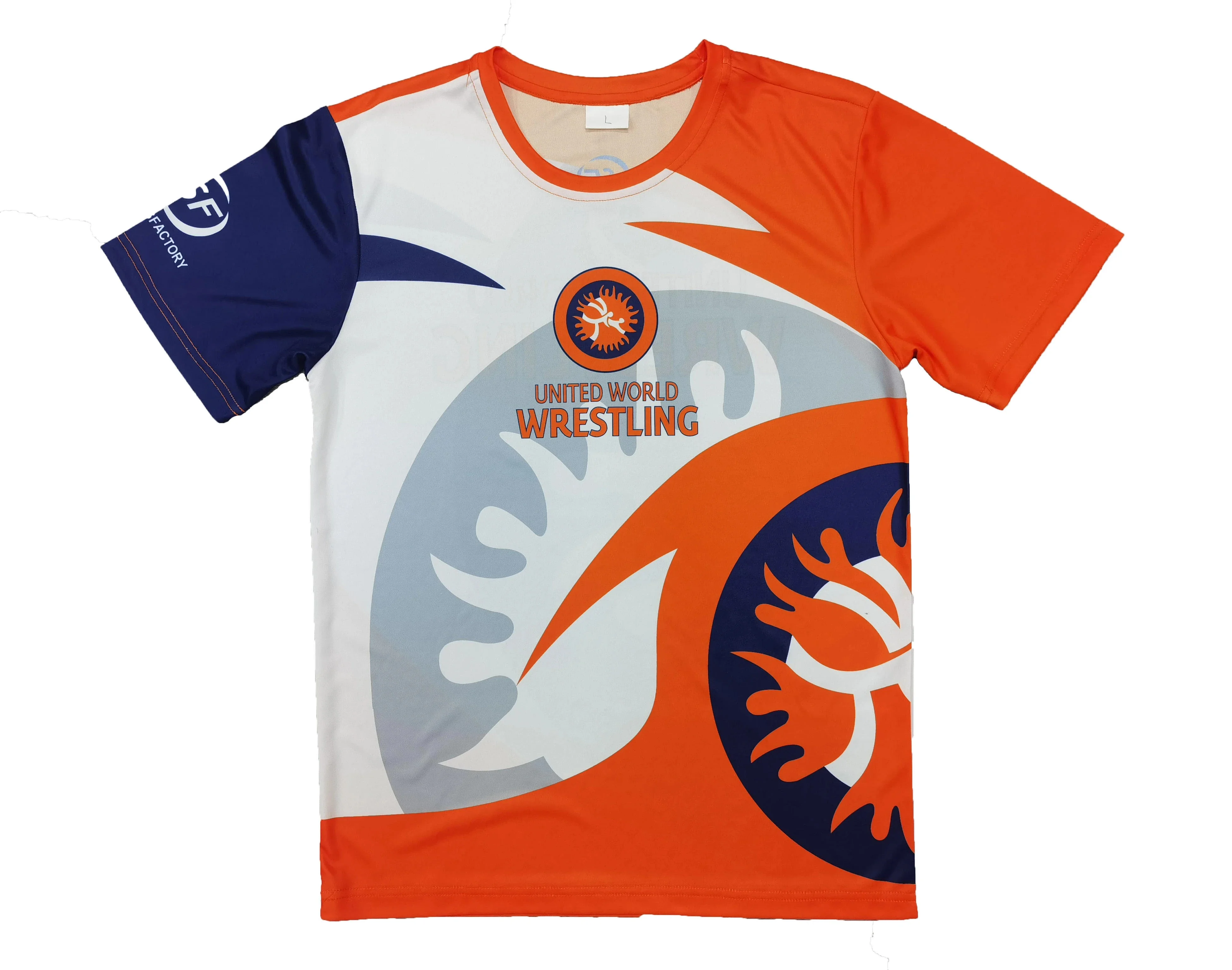 2026 Neues UWW Wrestling Kampf-Fitness Bedrucktes Schnelltrocknendes Sport-Trainings-Freizeit-Kurzarm-T-Shirt für Herren – Detail 8