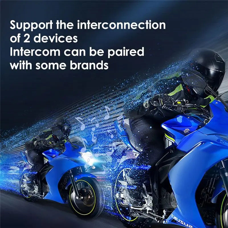 SWXF Motorcycle Helmet Bluetooth 5.0 Intercom Headset 300M Motorbike Interphone 25 Hours Of Music Time