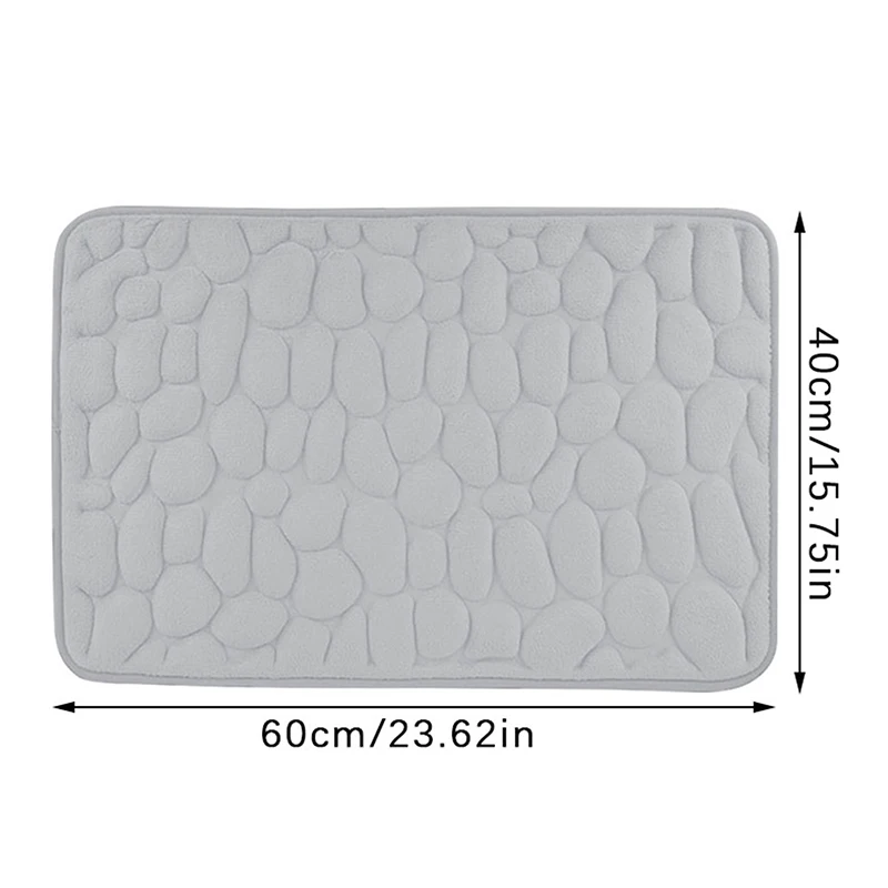 40x60cm Home Cobblestone Embossed Door Carpet Door Mat Bathroom Simple Absorbent Foot Mat Bathroom Non-slip Floor Mat