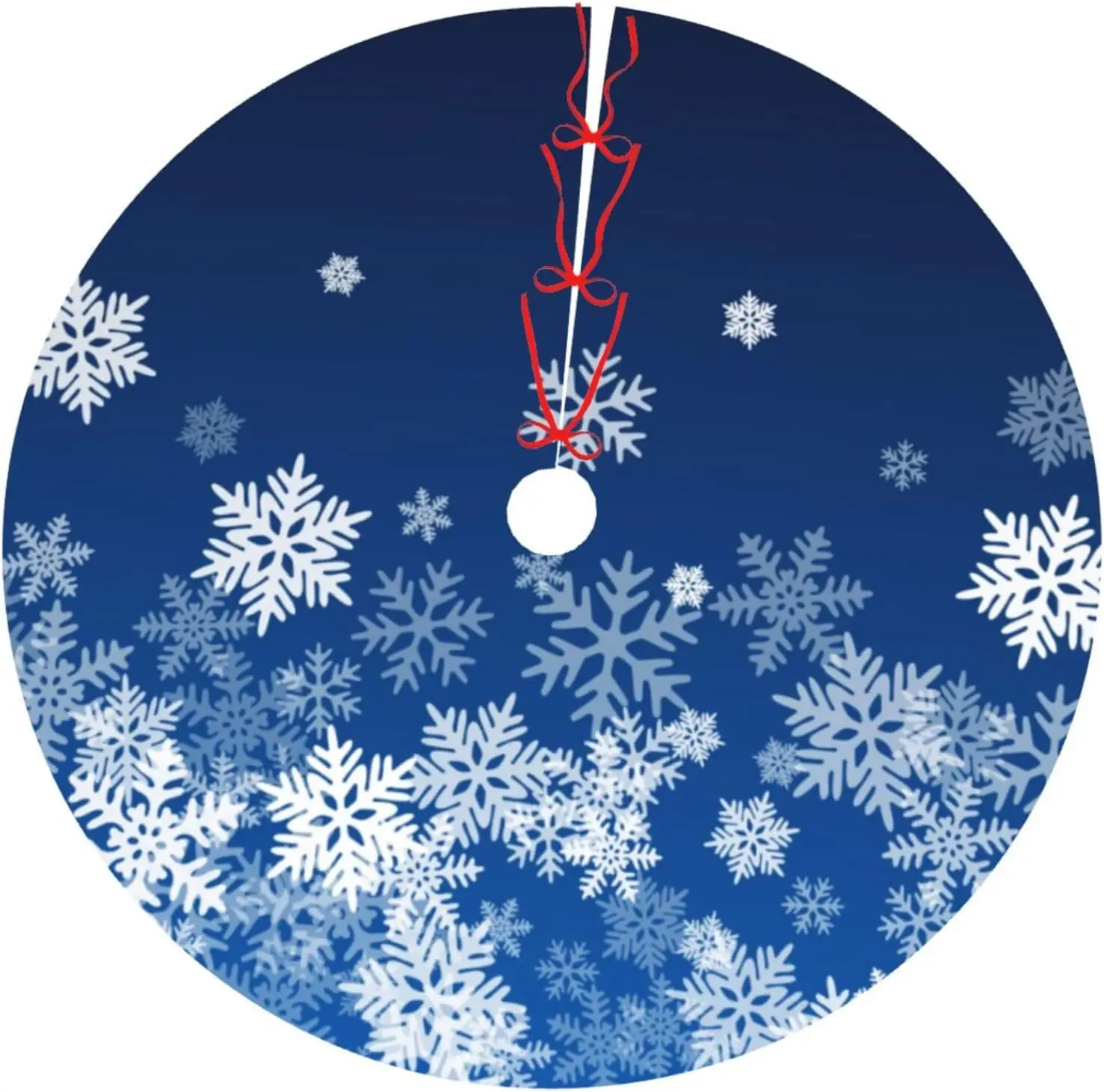 Christmas Tree Skirt Snowflake Blue Winter 36 Inch for Xmas New Year Nightmare Before Christmas Decorations Lobby Home