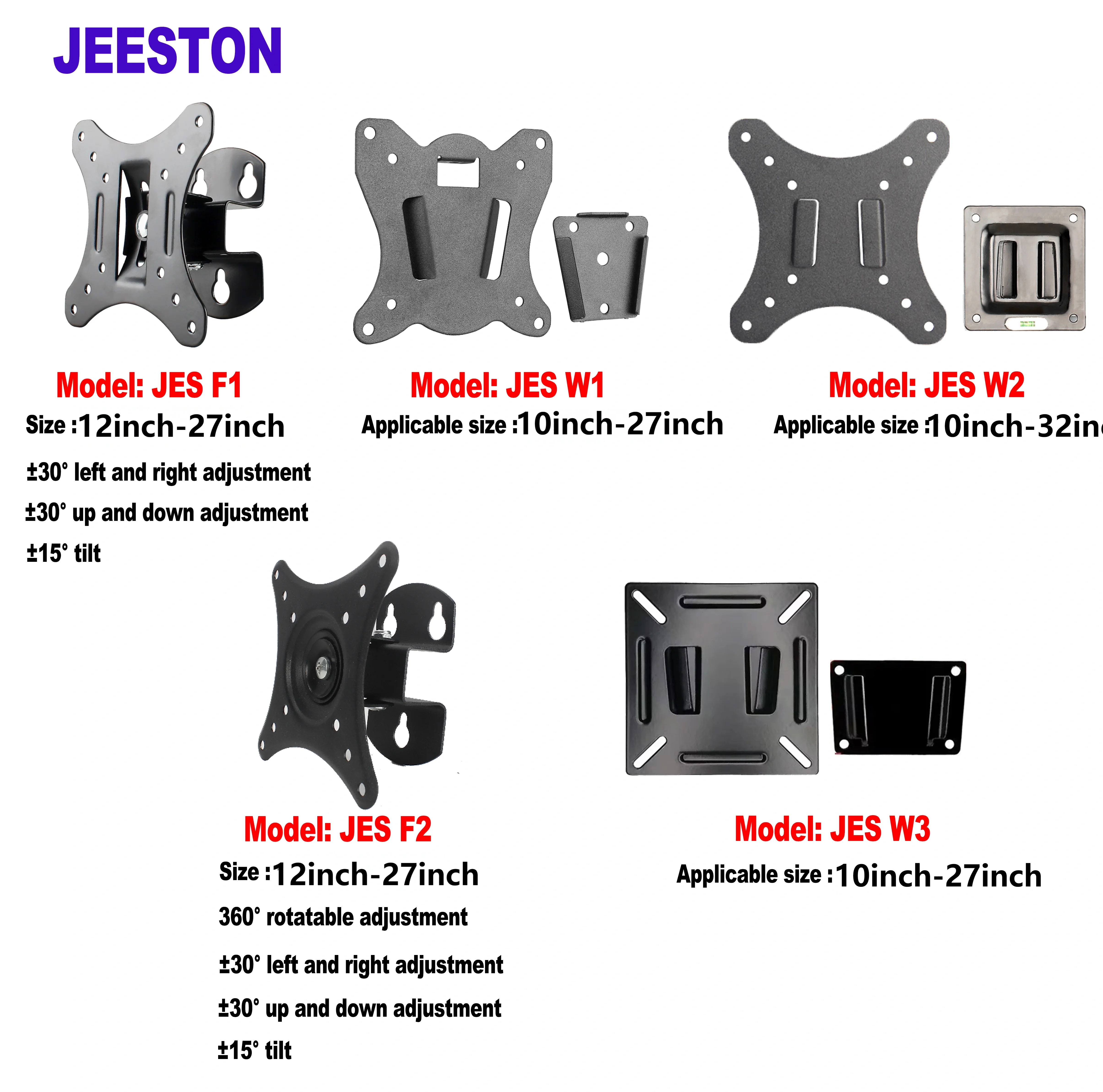 Suporte de TV de 7-32 Polegadas, Montagem na Parede, Suporte Plano Universal de Metal, Suporte para Tablet, Estrutura para Monitor LCD LED VESA 75/100mm