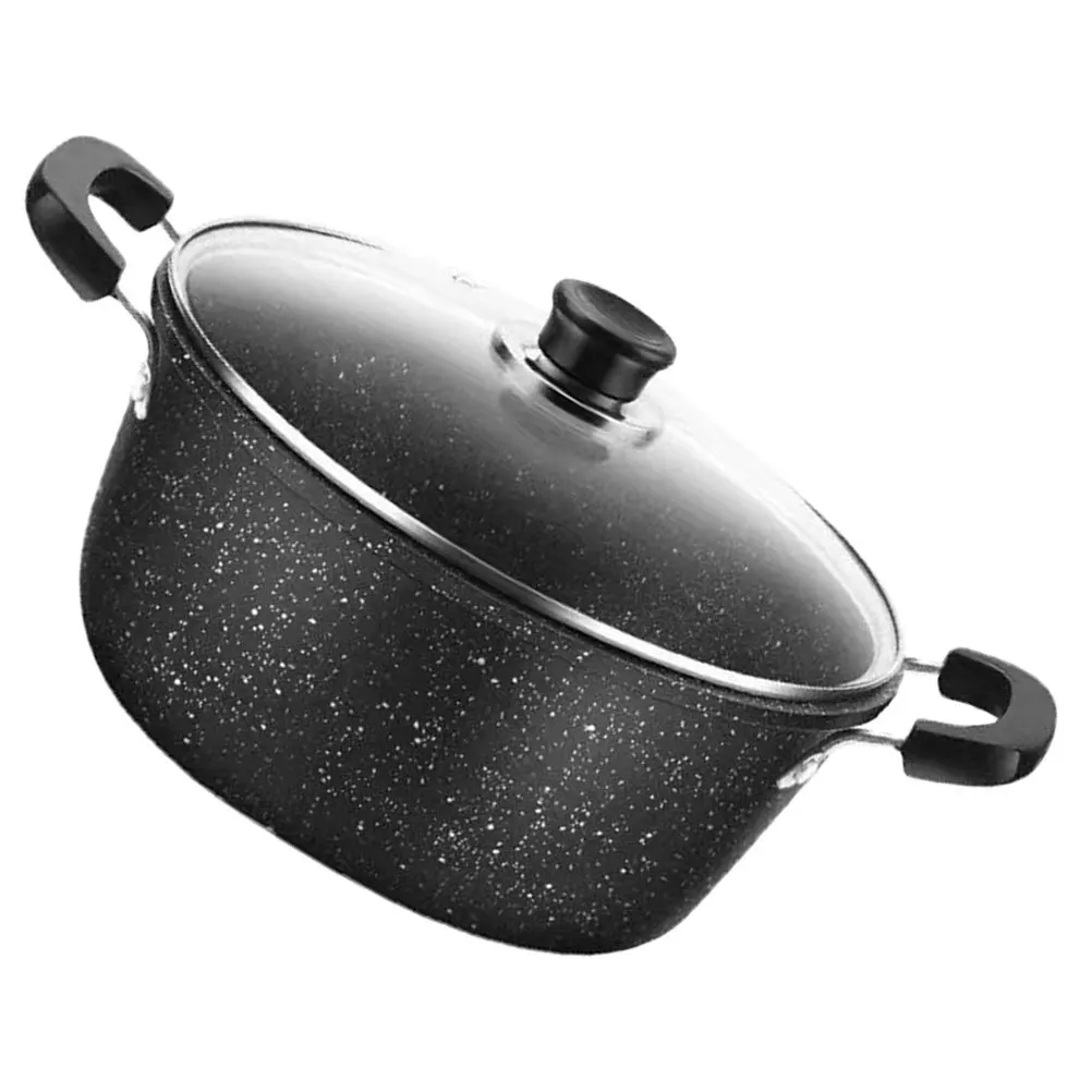 

Iron Soup Pot Nonstick Metal Cooking Pot Anti-Scald Handle Heat Resistant Kitchen Cookware For Milk Noodle Stew Daily Use