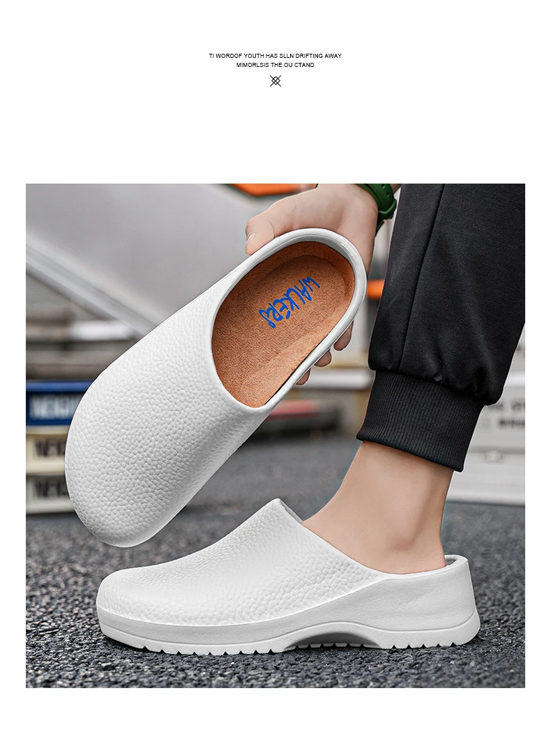 Hotel Kitchen Non-slip Oil-resistant Chef's Shoes Casual Flat Work Safe Men's Shoes Summer Breathable Comfortable Plus Size 47