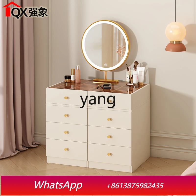 

LH Cream Wind Retractable Dresser Bucket Cabinet Integrated Storage Cabinet Bedroom Light Luxury