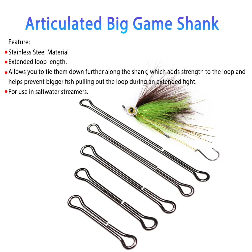 10mm~45mm Articulated Fish Spine Tail Shank Chocklett\'s Articulated Big Game Shank Streamers Finesse Changer Fly Tying Material