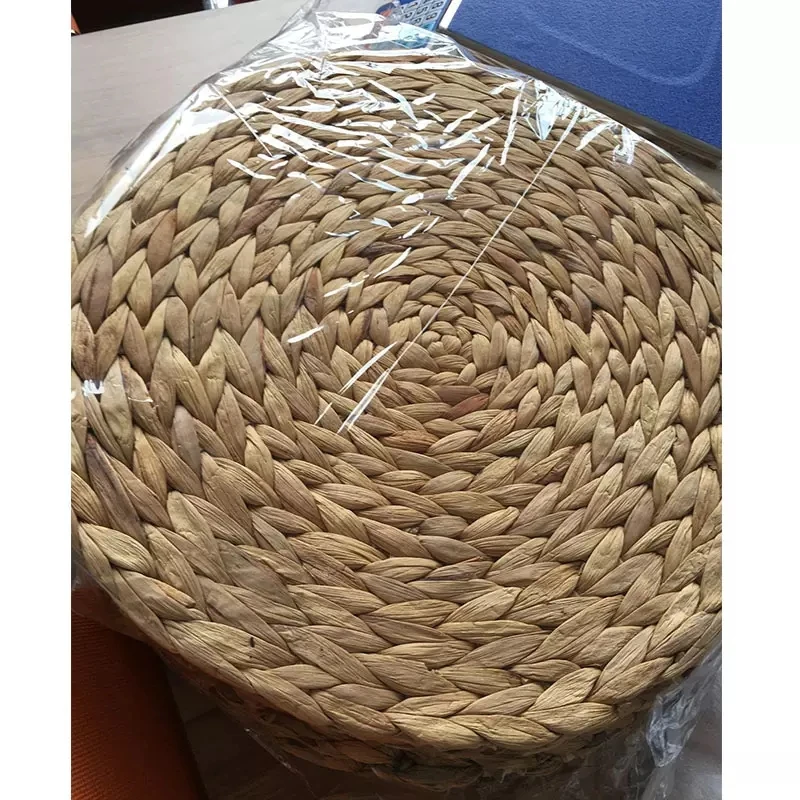 Eco-friendly Nature Grass Round Water Hyacinth Woven Placemats rattan placemat