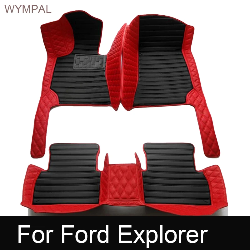 Car Floor Mat For Ford Explorer Classic U502 7seat 2016~2019 Non-slip Pad Waterproof Pads Rugs Leather Floor Mat Car Accessories