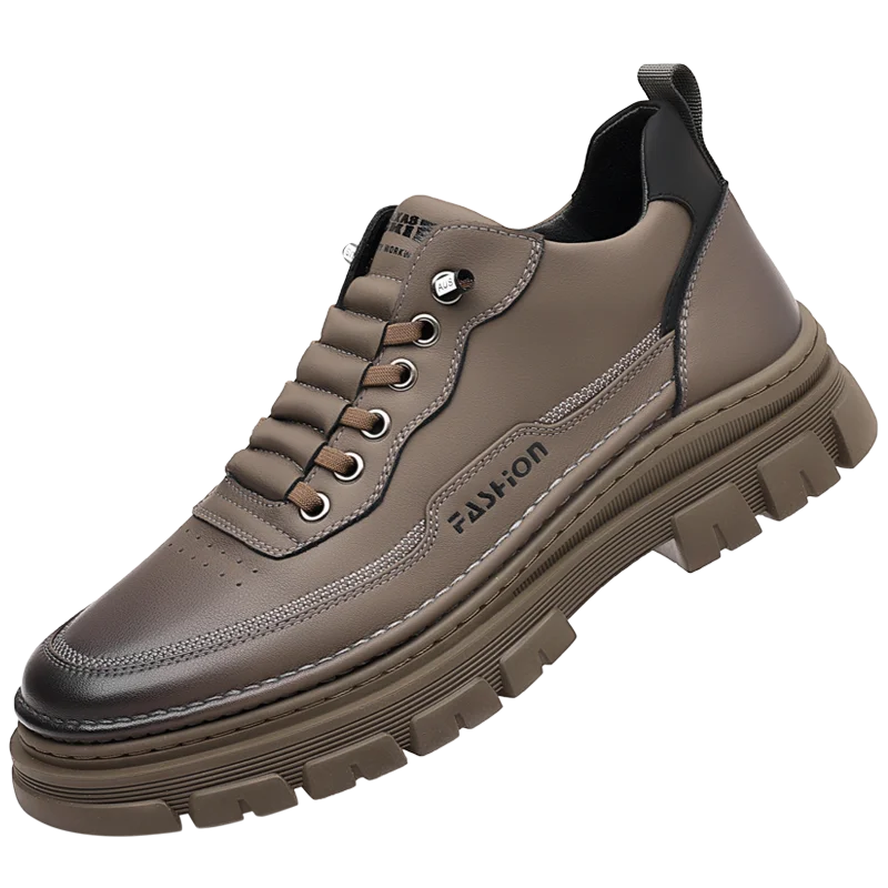 

Genuine Leather Sneakers for Men, Fashionable New Style, British Style Soft Casual Leather Shoes, Trendy Low-Top Autumn and Wint