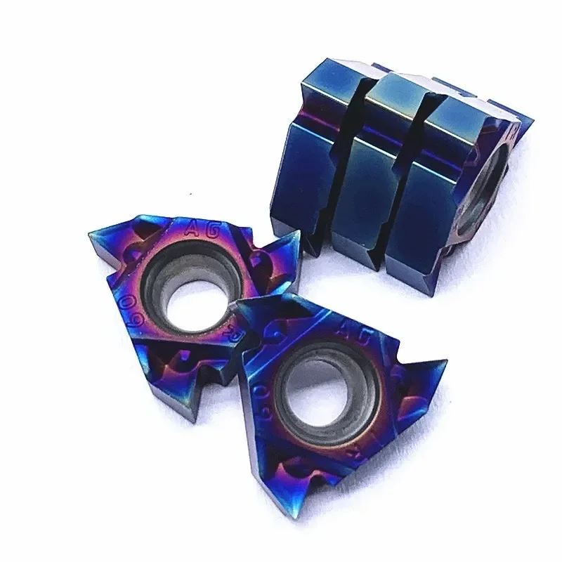 10 قطعة/صندوق 16ER 16IR خيط داخلي وخارجي نانو أزرق مطلي إدراج مبطن الصلب عالية صلابة الفولاذ المقاوم للصدأ CNC إدراج