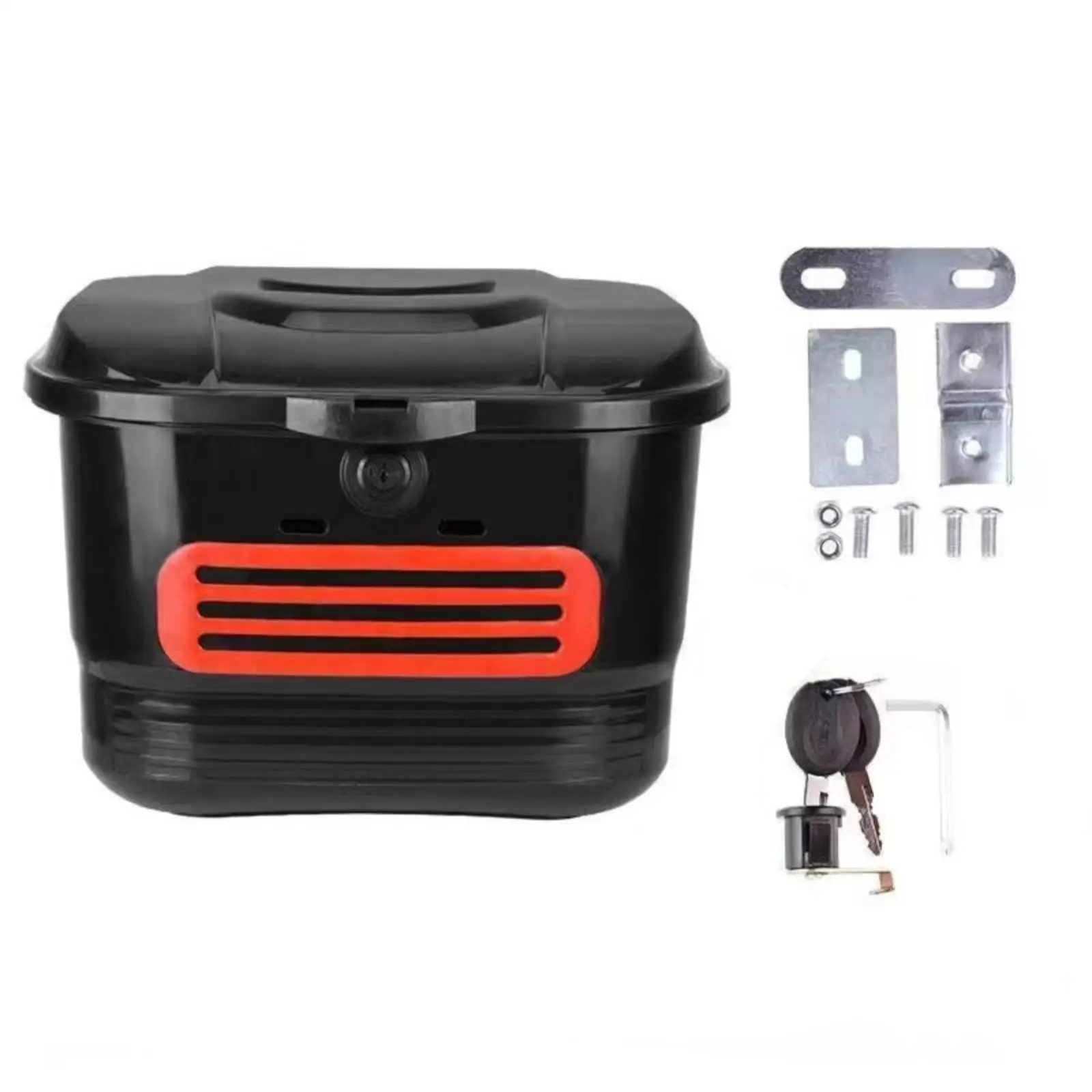 Hard Molded Bicycle Basket with Key Lock Waterproof Front Basket for E Bike Secure Helmet Storage