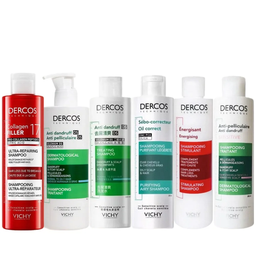 

Шампунь Vichy DERCOS против перхоти, для контроля жирности, очищающий, против зуда, для ухода за кожей головы