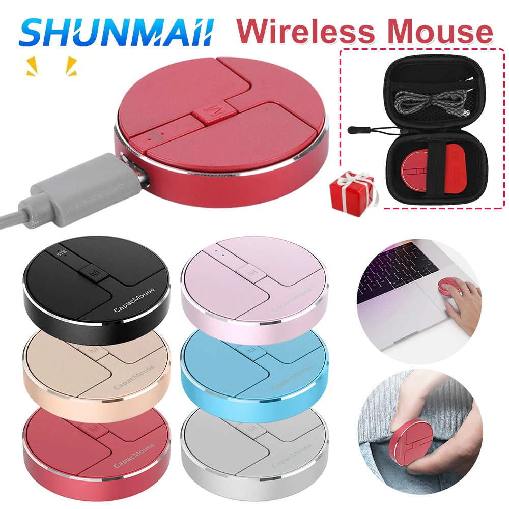 

3 Adjustable DPI Wireless Mouse Bluetooth 5.2/2.4G/USB Mini Capacitive Mouse Cordless Mice Rechargeable with USB Receiver for PC
