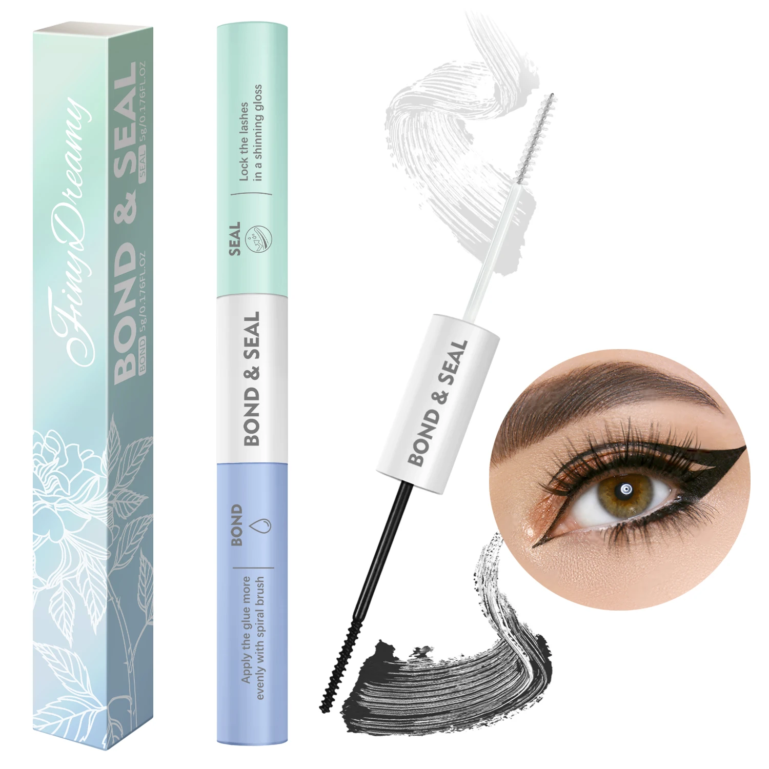 FinyDreamy DIY Eyelash Glue Cluster Cils Dark Odor Free Professional Lashes Latex Free Adhesive for False Mink Eyelash Extension