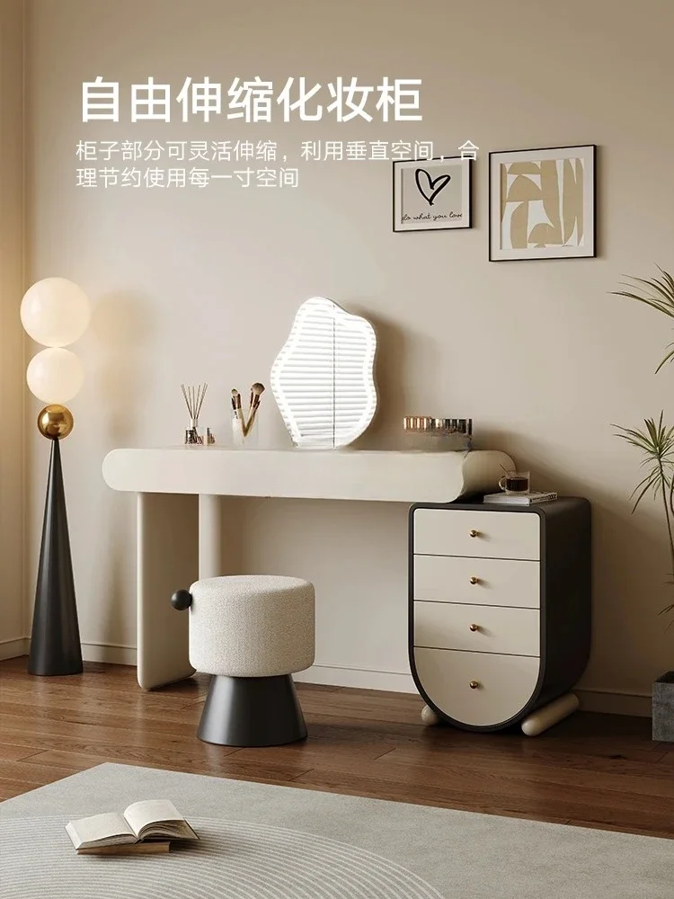 French cream style dresser chest integrated bedroom modern simple light luxury retractable makeup table
