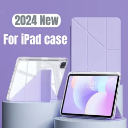 For ipad 10th Gen case 2022 pro 11 2024 case 13 inch iPad 9th/8th/7 Air 5 4 Pro 12.9 6th 5th 4th Mini 6 with Pencil Holder Cover