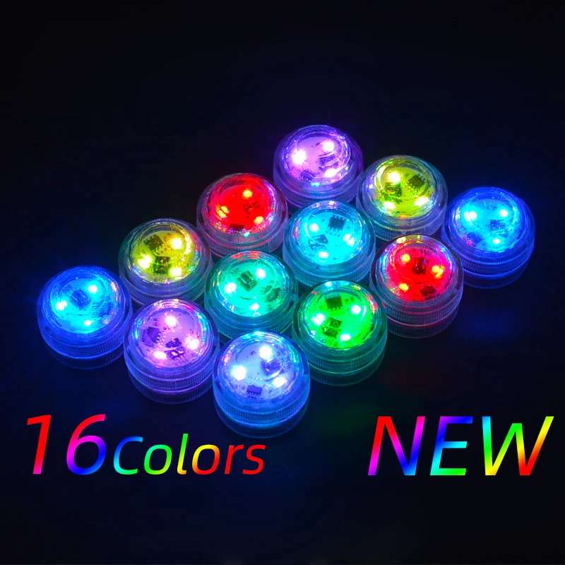 New RGB Submersible Light 21/24key Remote Control IP68 Battery Operated Underwater Night Lamp for Swim Pool Outdoor Garden Party