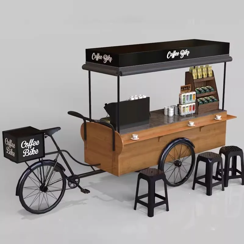 Outdoor mobile food truck display props scenic street view stall coffee cart