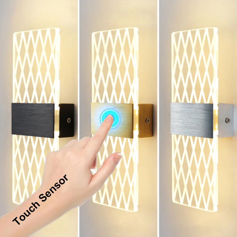 Sensore tattile lampada da parete a LED applique da parete moderna in acrilico applique Nordic 6W illuminazione per interni decorazioni per la casa