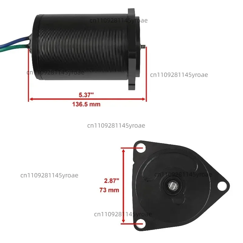 Tilt‑Trim Motor Assembly, Interchange Part 69J‑43880‑00, Aluminum Alloy Power System Replacement Component