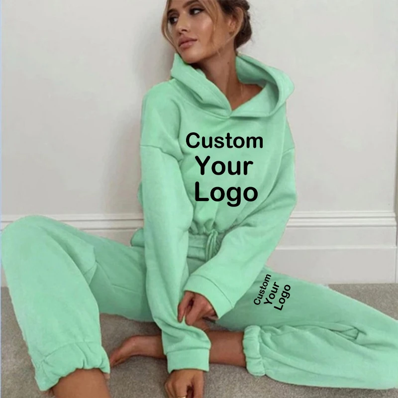 New Fashion Women Track Suits Sports Wear Jogging Suits Ladies Hooded Tracksuit Set Clothes Hoodies+Sweatpants Sexy Suit