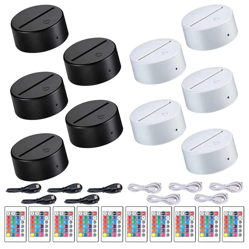 

2/10/12 шт. 3D светодиодный светильник с сенсорным управлением, 7 цветов, 4 режима, основание светодиодного дисплея, декоративный держатель для оптовой продажи, дропшиппинг