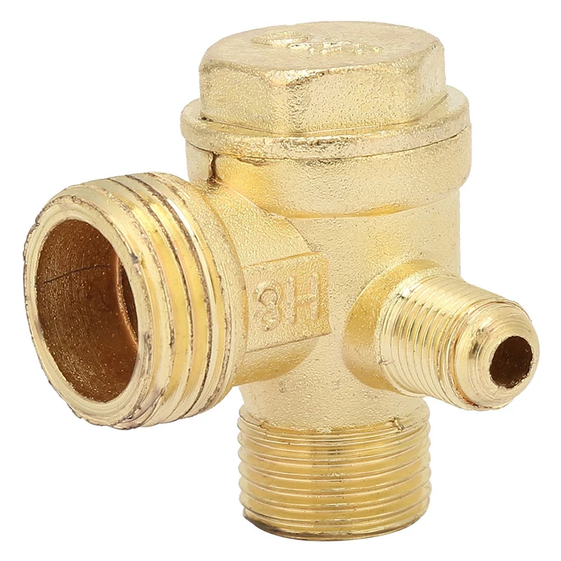 2-Port Brass Male Threaded Air Compressor Check Valve Central Pneumatic, G3/8x G1/2 Non-Return Check Valve Spare Parts