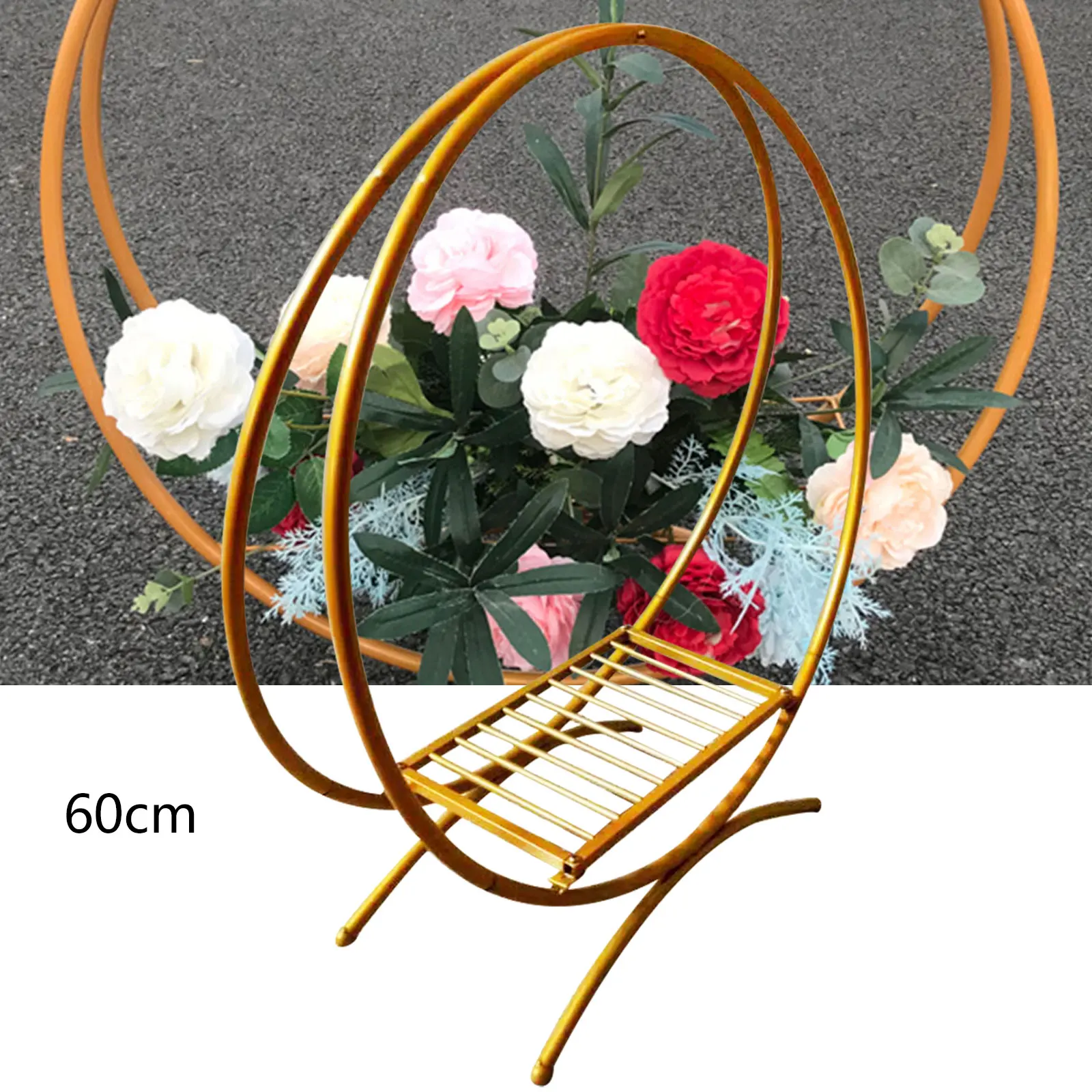 Gold 60cm Double Hoop 60cm Cake Stand Flower Stand Floral Holder Arch Back Wedding Decor