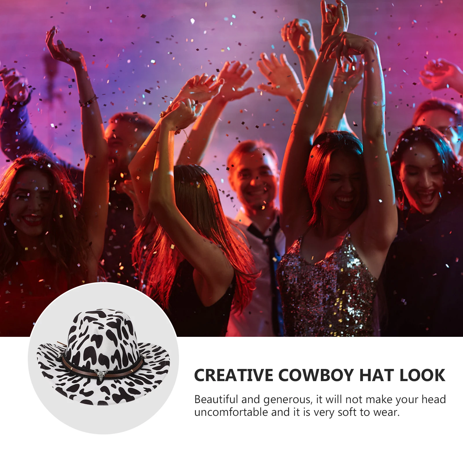 

1Pc Special Chic Cow Pattern Hat Halloween Costume Party Decorative Hat Prop Service Life