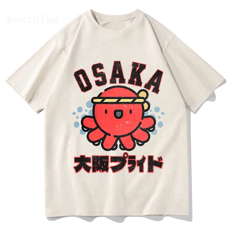 Takoyaki Osaka Drunken Octopus Tshirt 2025 Funny Men/women Clothing Kawaii Harajuku Clothes Unisex Cotton Tees Graphic T Shirts