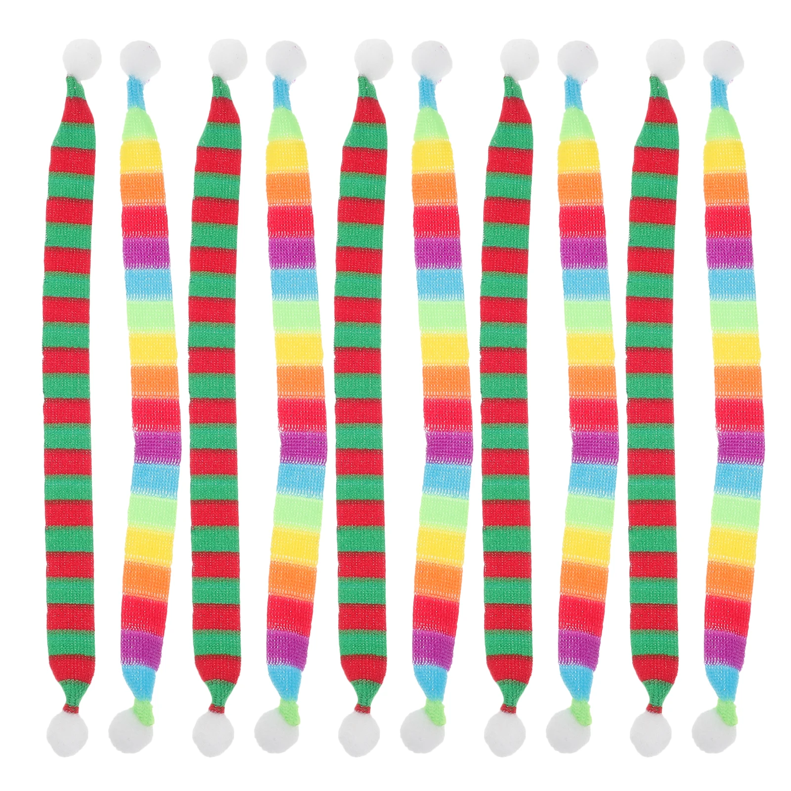 

40Pcs Mini Christmas Knit Scarves Soft Fabric Snowman Ornament Decoration Xmas DIY Craft Supplies for Holiday Scarf for Snowman