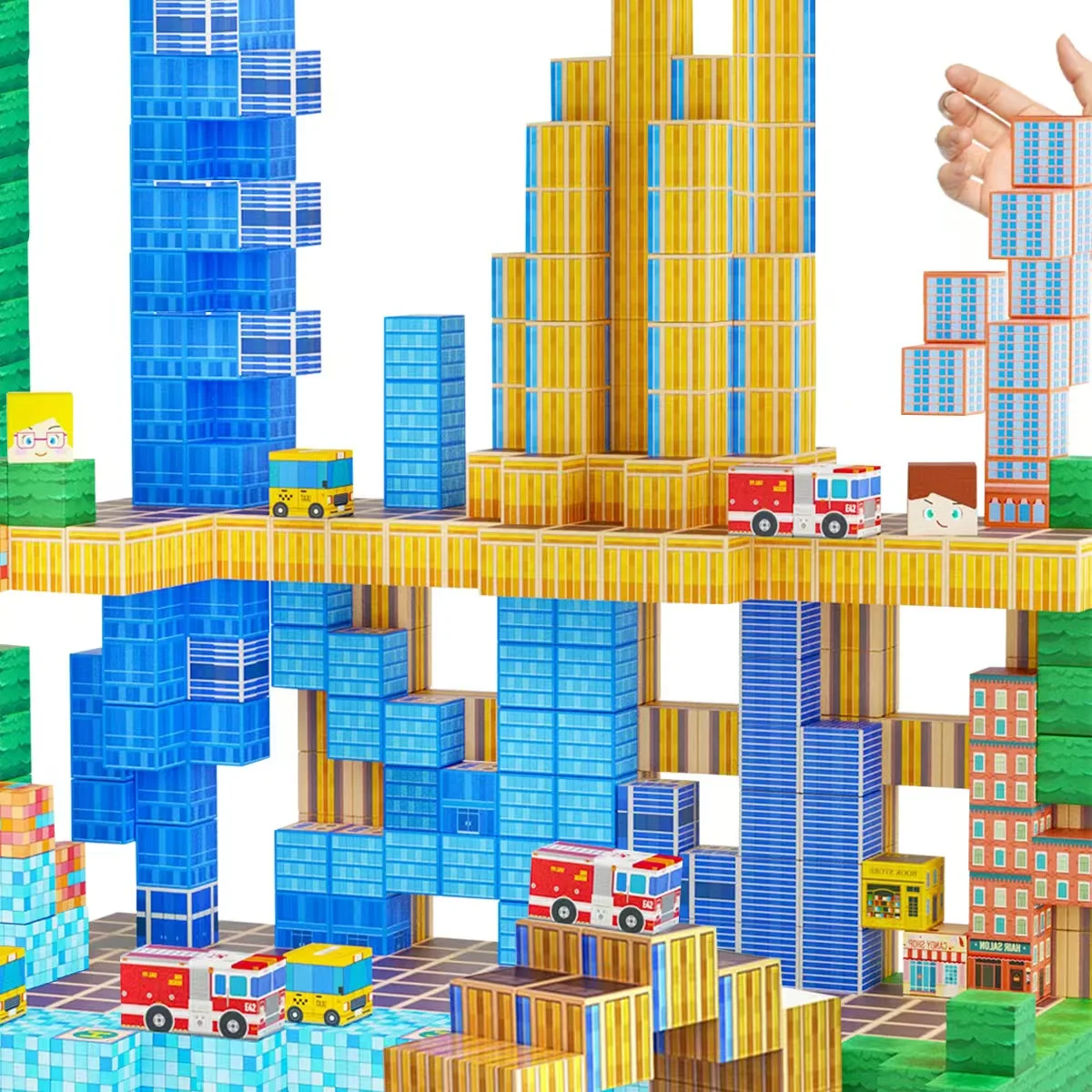 Magnetic Block Set, Building Cube Games, Magnetic Tile Building Block Toys, Stacking Magnets for Kids, Birthday Gifts for Boys