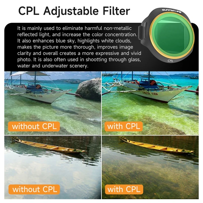 مجموعة مرشحات SUNNYLIFE لـ DJI MINI 5 PRO-MCUV+CPL+ND8/16/32/64 مرشحات كاميرا بدون طيار لملحقات طائرات بدون طيار DJI MINI 5 PRO