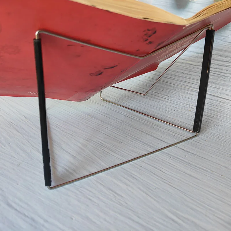 Steel Wire Portable Reading Frame Folding Bookend Music Stand Reading Book Holder Rack